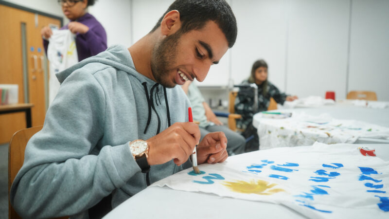 Young person drawing